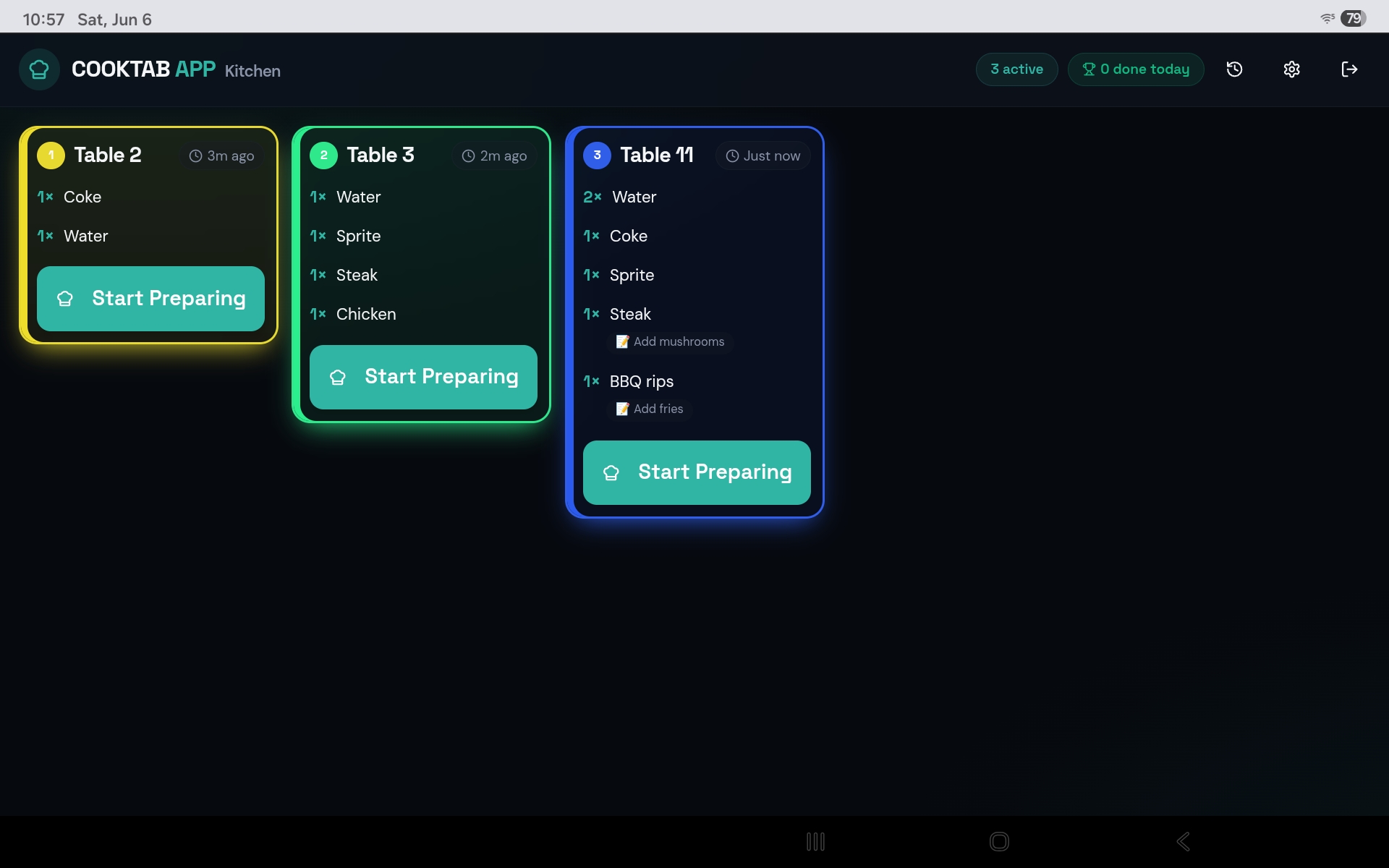 COOKTAB APP — Restaurant Ordering & Kitchen Management